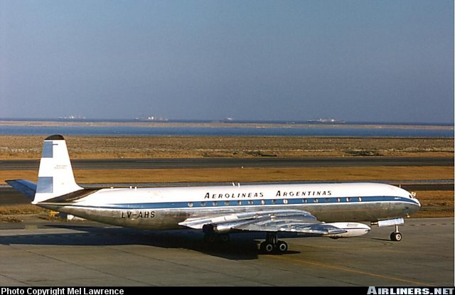 An Aerolineas Comet-4 at New York in the early 60's