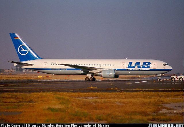 LAB newest aircraft, a beautiful 767-300 as seen here in Mexico City, Mexico.